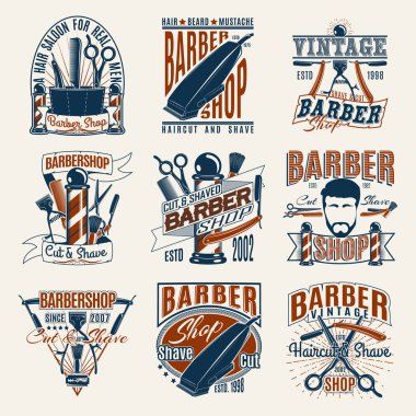 Renkli Vintage berber Logotypes Set