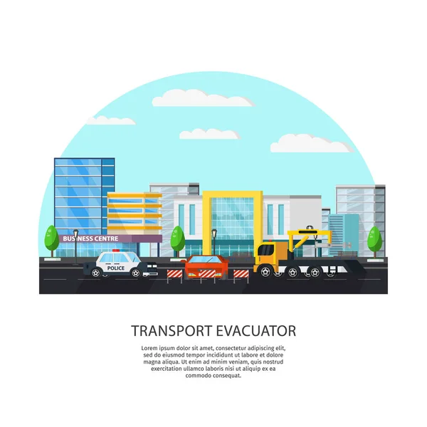 Concetto di evacuatore di trasporto colorato — Vettoriale Stock