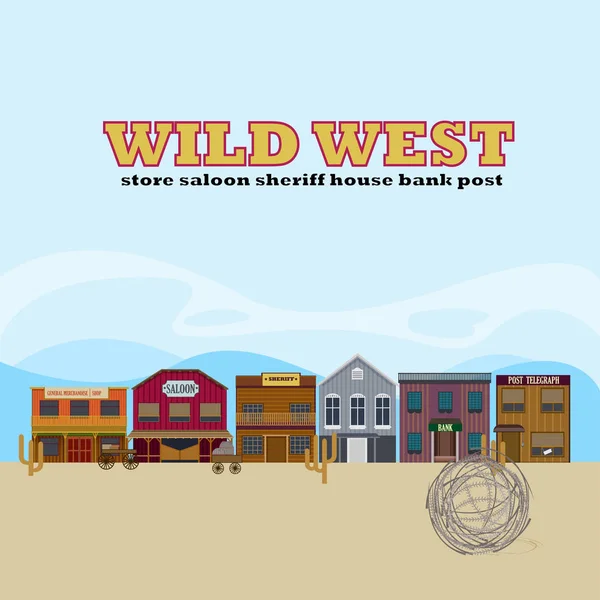 Wild West Paisagem modelo —  Vetores de Stock