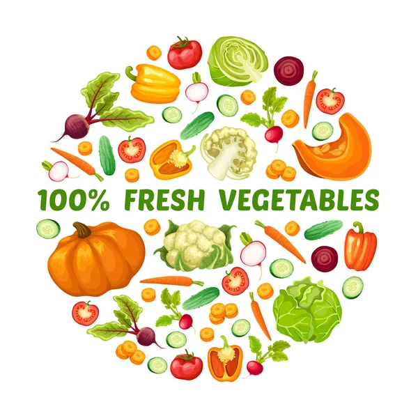 Fresh Farm Food okrągłe koncepcja — Wektor stockowy