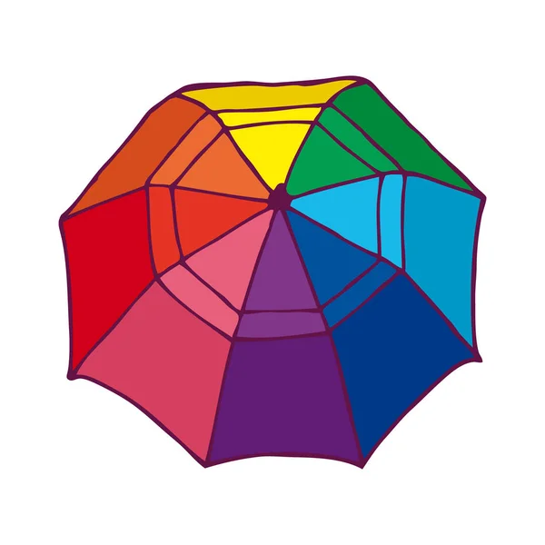 Von oben bunt geöffnetes Regenschirmkonzept — Stockvektor