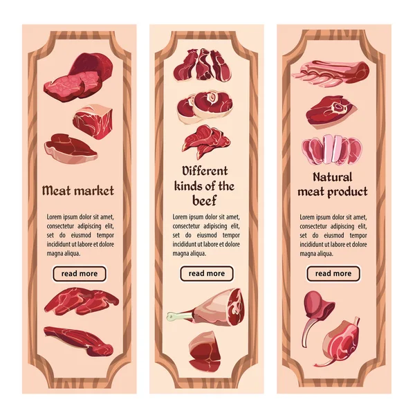 Skica barevné maso svislé bannery — Stockový vektor