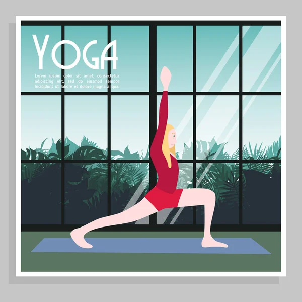 Cartel colorido del yoga — Vector de stock