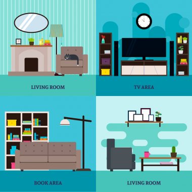 Düz oturma odası iç kare kavramı