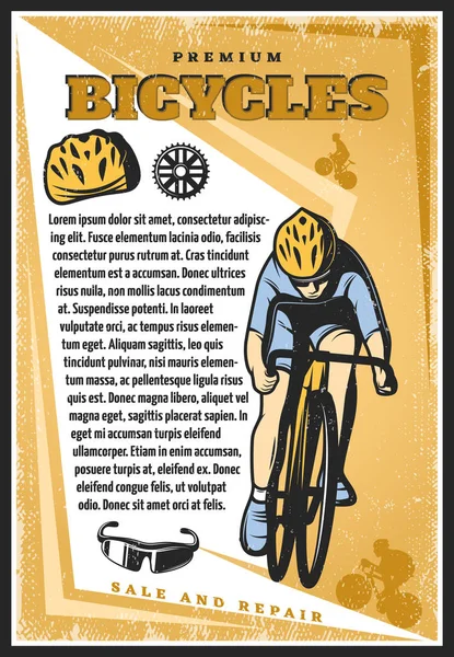 Cartaz de ciclismo vintage colorido — Vetor de Stock