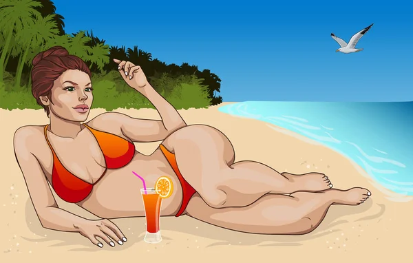 Yalancı kadında güzel Bikini kavramı — Stok Vektör