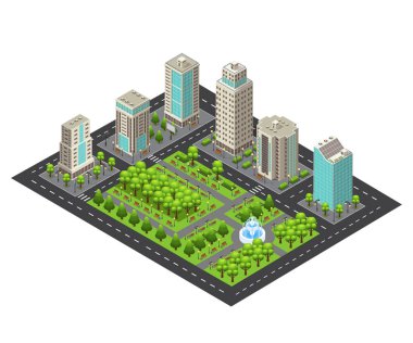 İzometrik ışık Cityscape kavramı