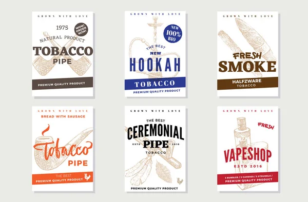 Carteles publicitarios de tabaco vintage — Archivo Imágenes Vectoriales