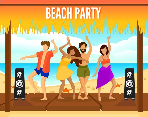 Modelo de festa de praia colorido — Vetor de Stock