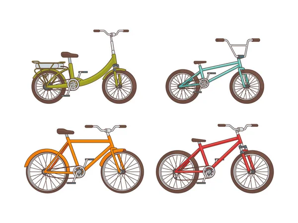 Collezione di biciclette a cartoni animati — Vettoriale Stock