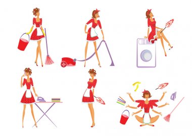 Renkli ev temizlik seti