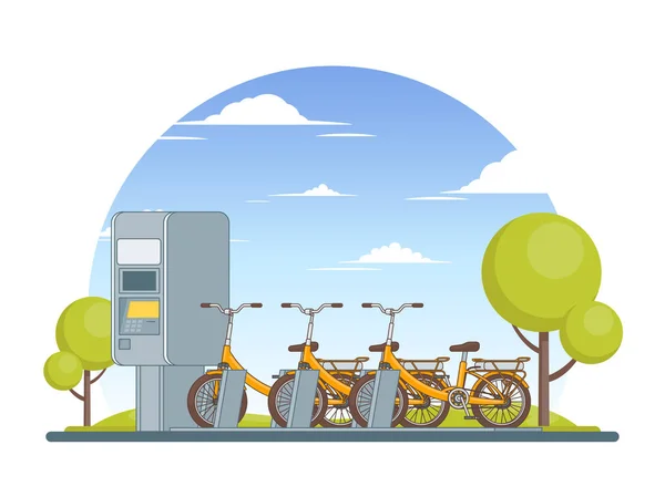 Concept de stationnement vélo coloré — Image vectorielle
