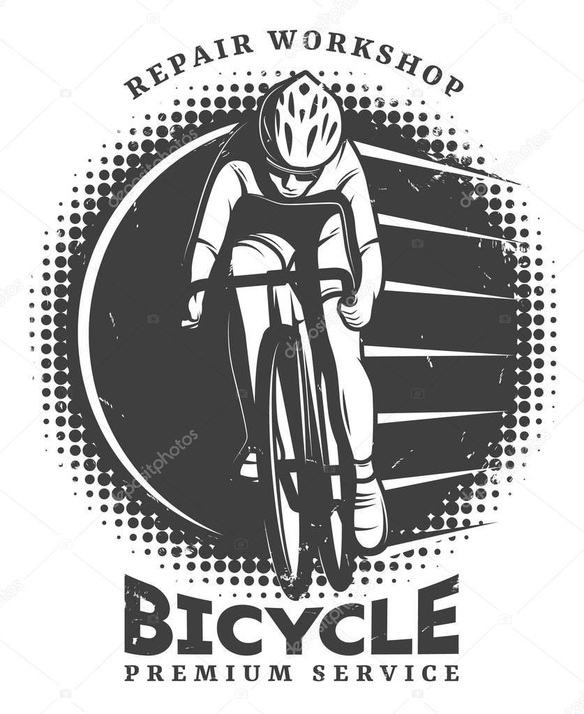 Vintage Bike Repair Workshop Logotype Template
