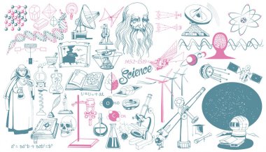Hand Drawn Scientific Icons Collection clipart