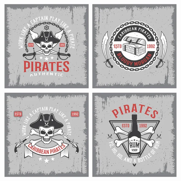 Estilo de vida de los conceptos de piratas — Vector de stock