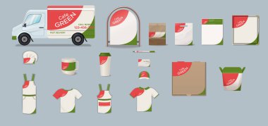 Cafe kurumsal kimlik koleksiyonu