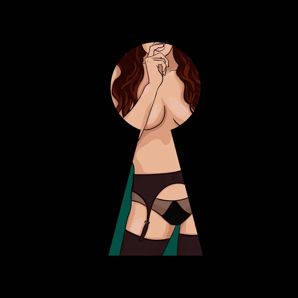 Dessin animé Slim Attractive Lady — Image vectorielle