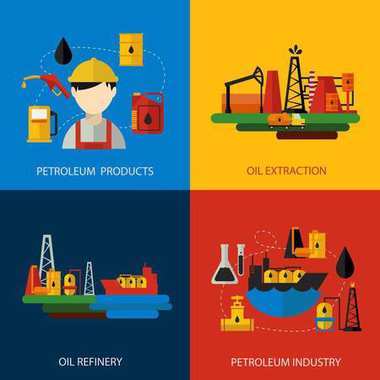 Petrol endüstrisi düz ayarlamak renkli