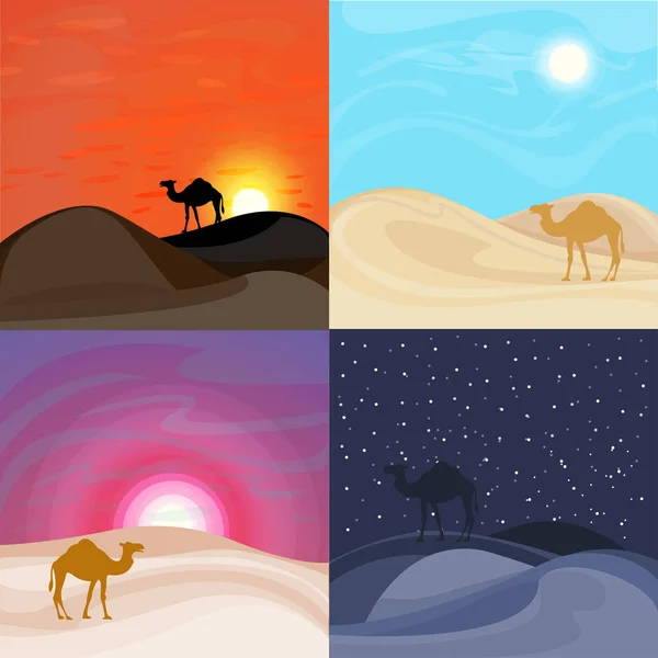 Kolorowy piasek pustynia krajobraz szablony — Wektor stockowy