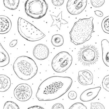 Egzotik ürünler Seamless Modeli el çekilmiş