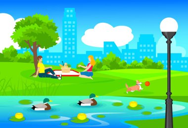 Şehir Parkı şablonundaki piknik