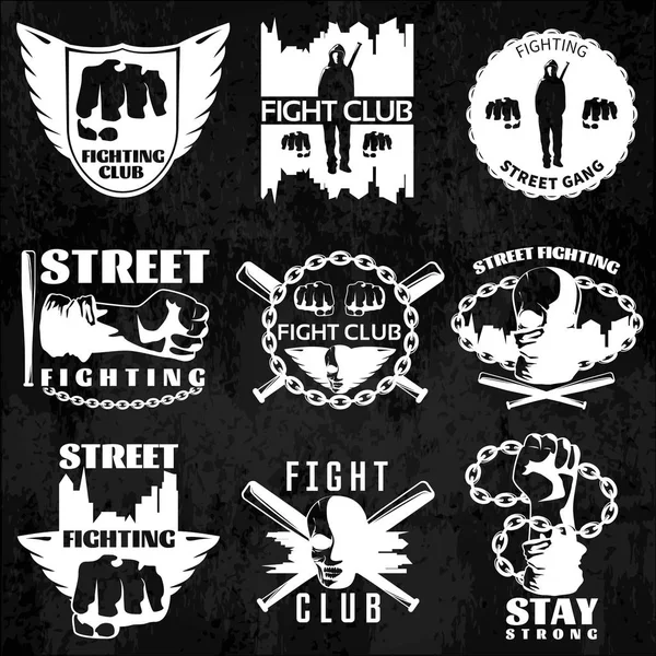 Emblem Fight Clubs - Stok Vektor