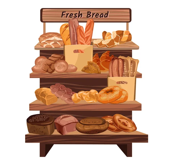 多彩的手绘制的面包店概念 — 图库矢量图片