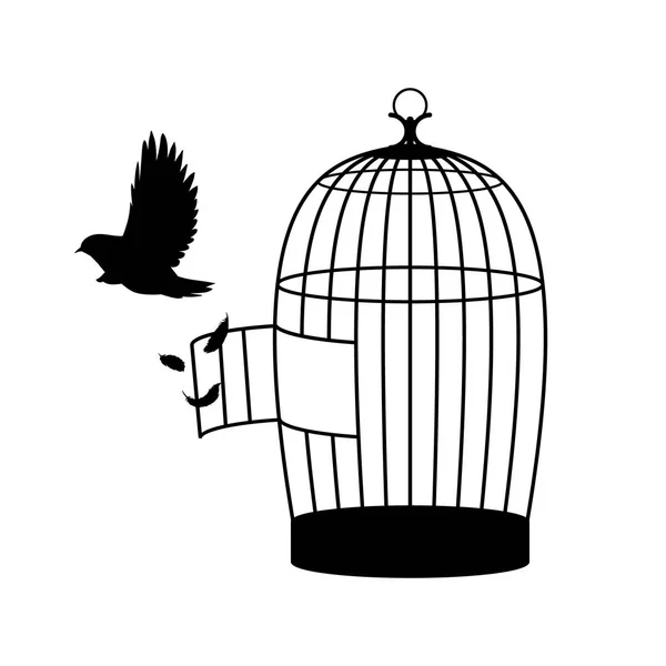 Concetto di silhouette uccello monocromatico — Vettoriale Stock