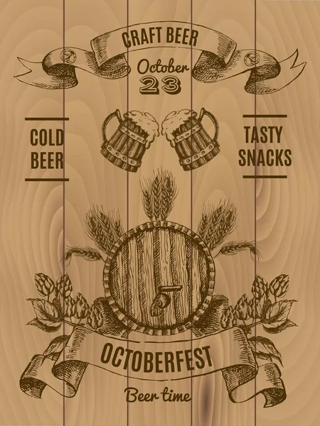 Octoberfest Vintage Poster — Stock Vector
