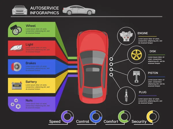 Auto Service Infographics — Stock Vector