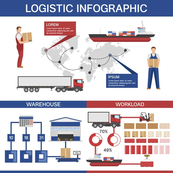 Logistyka infografiki szablonu — Wektor stockowy