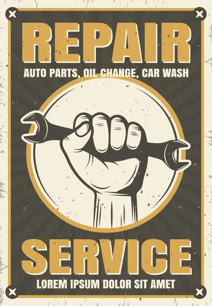 Servicio de reparación de estilo retro Poster — Vector de stock