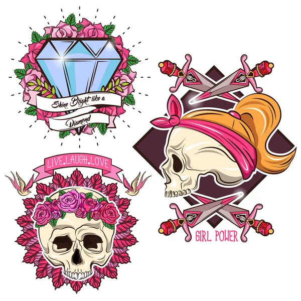 Gekleurde tatoeage Set — Stockvector