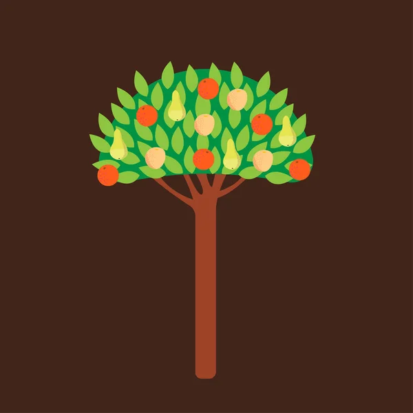 Colorido concepto de árbol frutal de verano — Archivo Imágenes Vectoriales