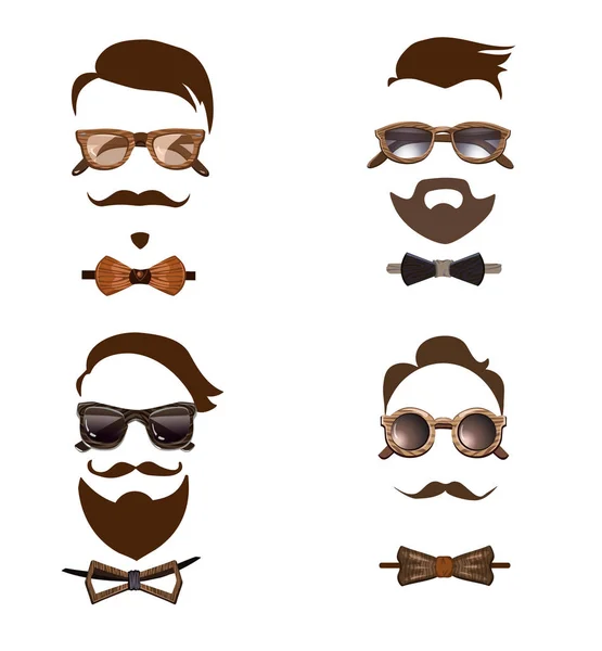 Set di combinazioni di abiti hipster — Vettoriale Stock