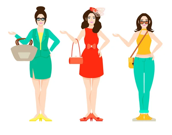 Hermosa mujer traje moda concepto — Archivo Imágenes Vectoriales