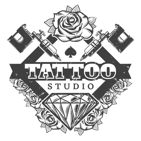 Vintage Tattoo Salon Logotype sjabloon — Stockvector