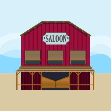 Renkli vahşi batı salon şablonu