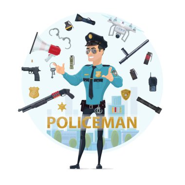 Polis memuru öğeleri yuvarlak kavramı