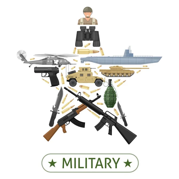 Diseño de equipo militar — Vector de stock