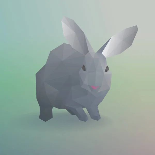 Geometric Gray Rabbit Or Bunny Concept — Stock Vector