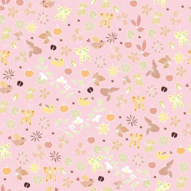 El çekilmiş renkli yaz Dikişsiz desen