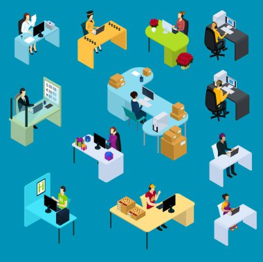 İzometrik destek işçi koleksiyonu