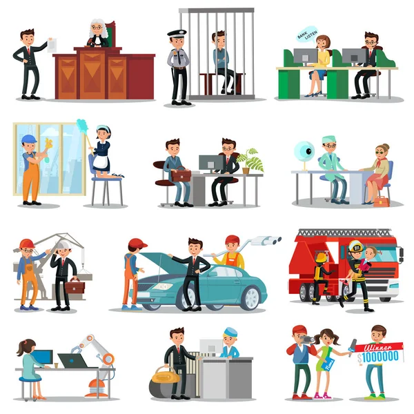 Colorful Professions And Occupations Collection Royalty Free Stock Illustrations