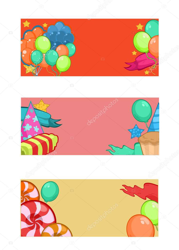 Colorful Happy Birthday Horizontal Banners