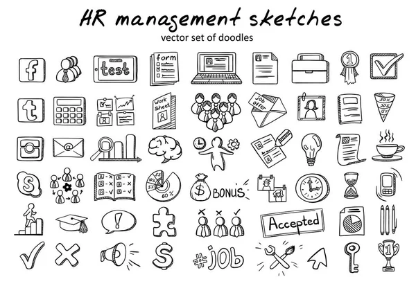 スタッフ募集要素コレクションを落書き — ストックベクタ