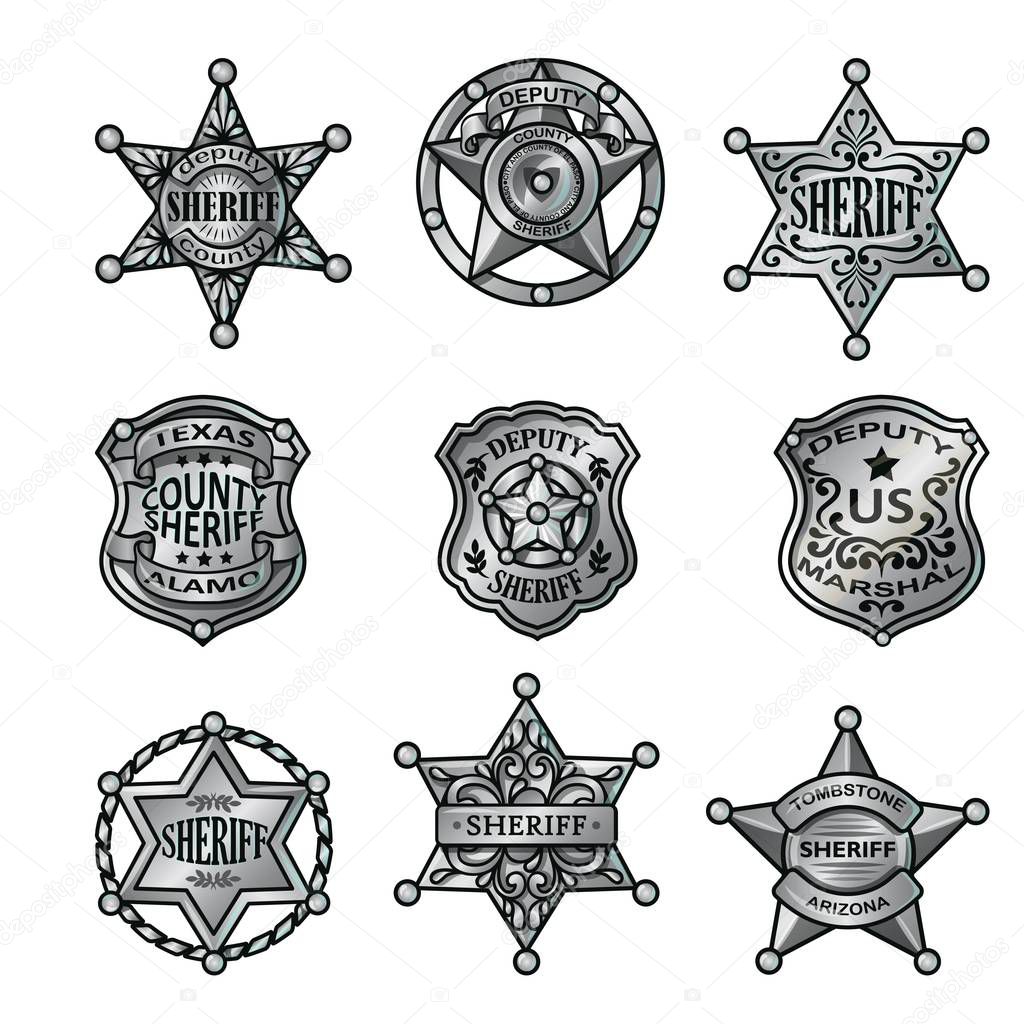 Silver Sheriff Badges Collection