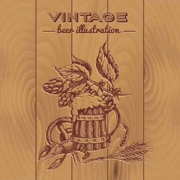 Design de estilo vintage de cerveja —  Vetores de Stock