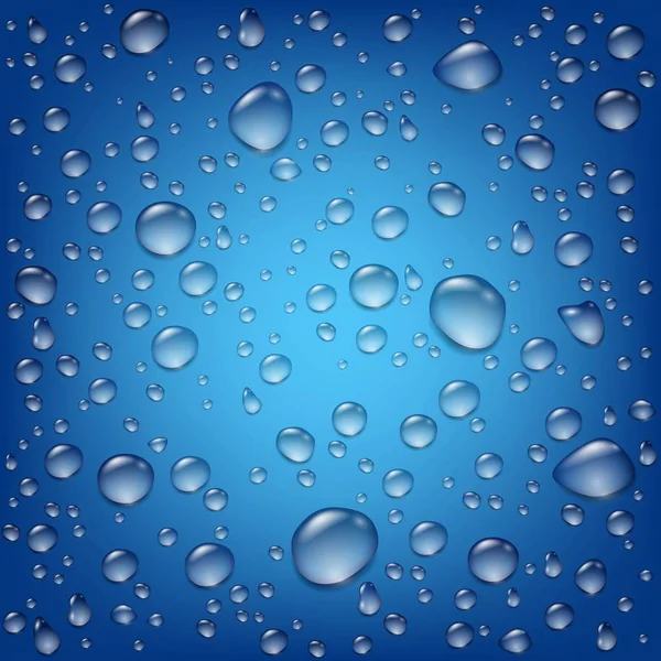 Realistyczna woda przezroczyste krople szablonu — Wektor stockowy