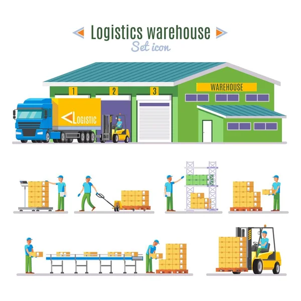 Kolekcja elementów magazyn logistyczny — Wektor stockowy